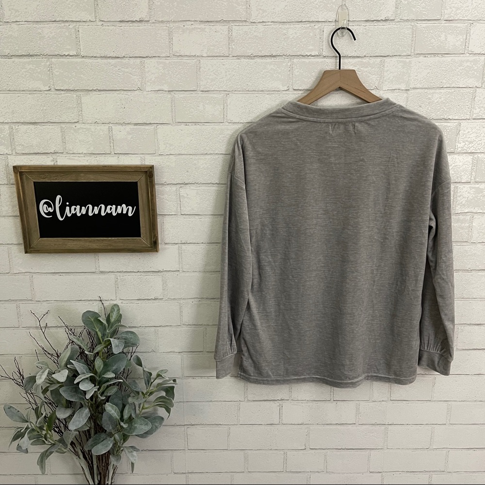 Rae Dunn “Be Kind.” Velour Long Sleeve Top - Picture 8 of 12